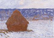Claude Monet, Haystack in the Snow,Overcast Weather